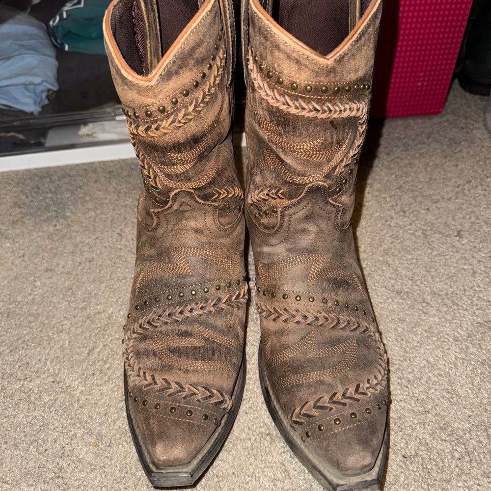 Laredo Brown Western Cowboy Boots - Size 9